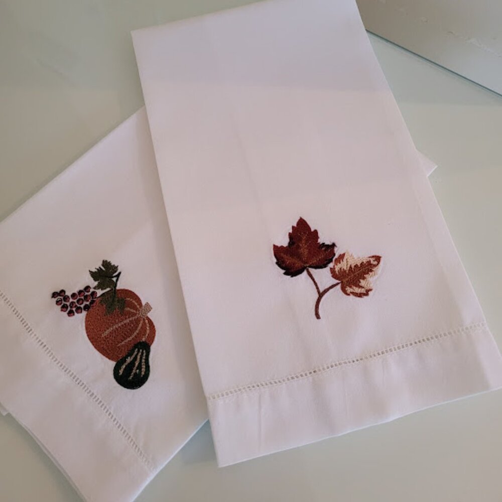 2 Fall Linen Hand Towels